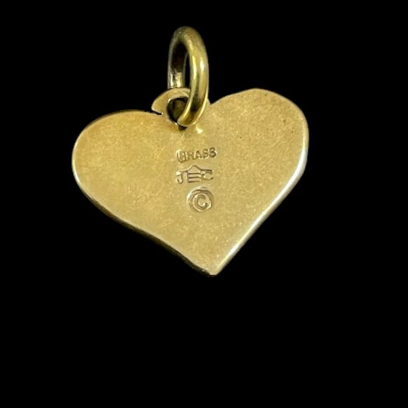 Vintage Jeep Collins JEC Brass Heart Charm / Pendant RETIRED - Picture 5 of 9